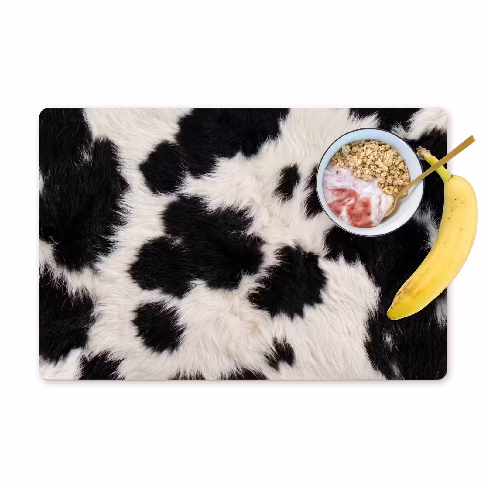 Placemat - 6 stuks - Bont - Textuur - Zwart - Wit — 1