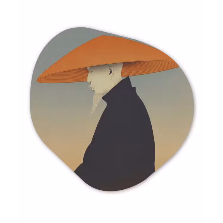 Organische vorm aluminium - Minimalistisch - Silhouet - Oranje — 1
