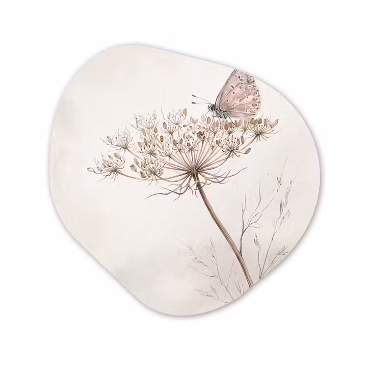 Organische vorm aluminium - Vlinder - Bloem -Natuur - Beige — 1