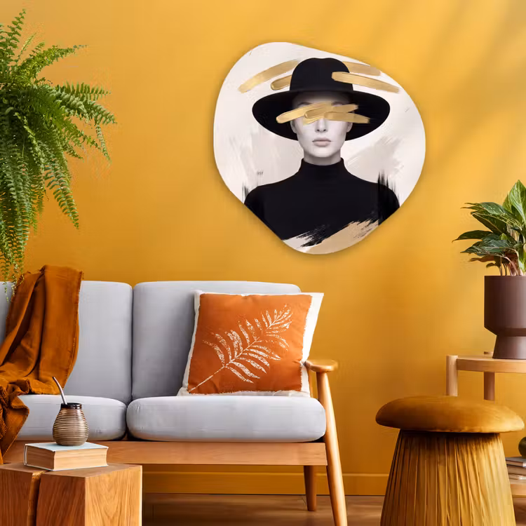 Organische vorm aluminium - Vrouw - Portret - Modern - Goud - Kunst — 3