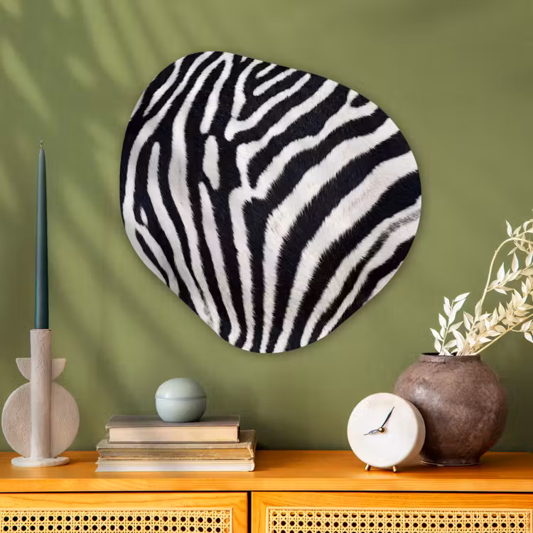 Organische vorm aluminium - Zebra - Vacht - Klassiek - Zwart - Wit — 2