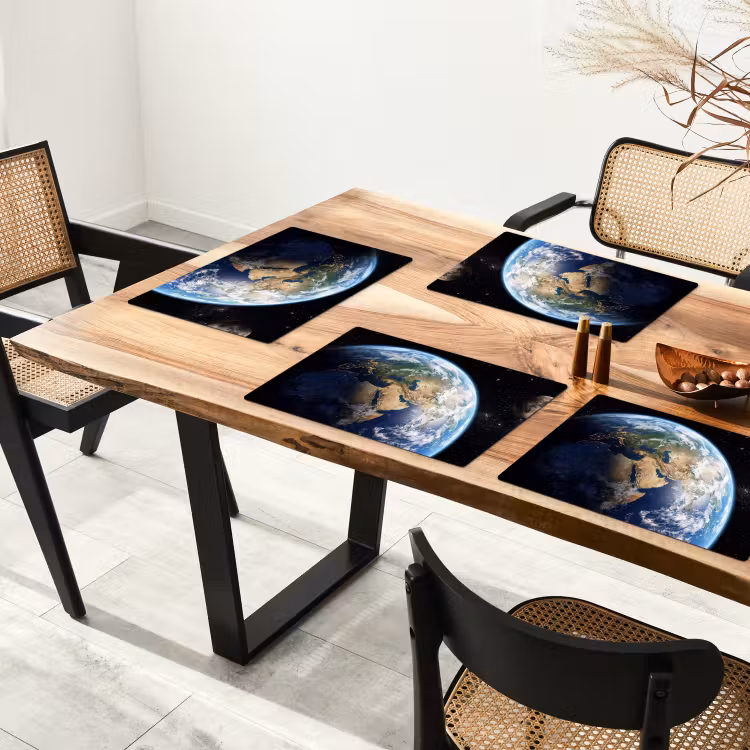 Placemat - 6 stuks - Aarde - Ruimte - Blauw - Groen — 5
