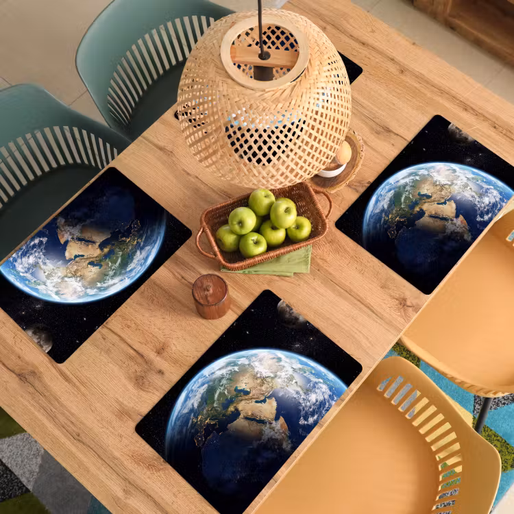 Placemat - 6 stuks - Aarde - Ruimte - Blauw - Groen — 6