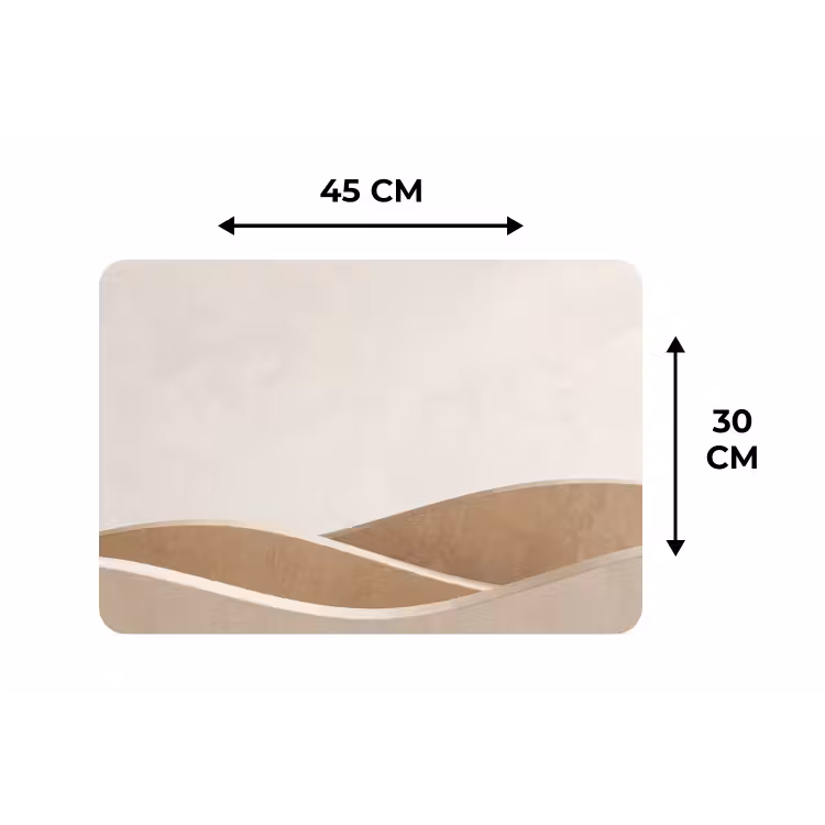 Placemat - 6 stuks - Abstract - Golven - Modern - Beige — 3