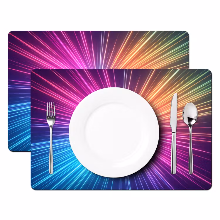 Placemat - 6 stuks - Abstract - Light - Burst - Modern - Colorful — 2