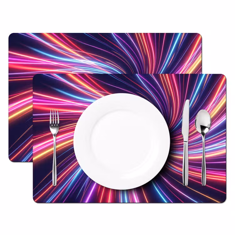 Placemat - 6 stuks - Abstract - Swirl - Futuristic - Neon — 2