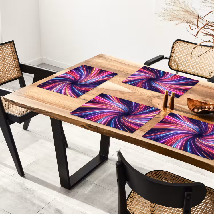 Placemat - 6 stuks - Abstract - Swirl - Futuristic - Neon — 5