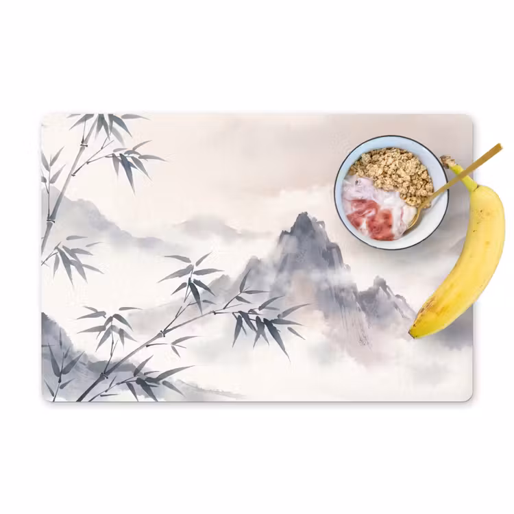 Placemat - 6 stuks - Bamboe - Azië - Grijs — 1