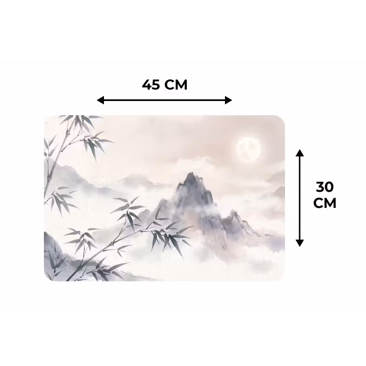 Placemat - 6 stuks - Bamboe - Azië - Grijs — 3