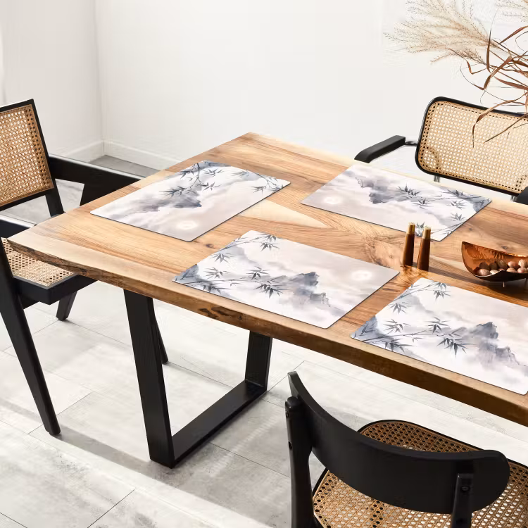 Placemat - 6 stuks - Bamboe - Azië - Grijs — 5