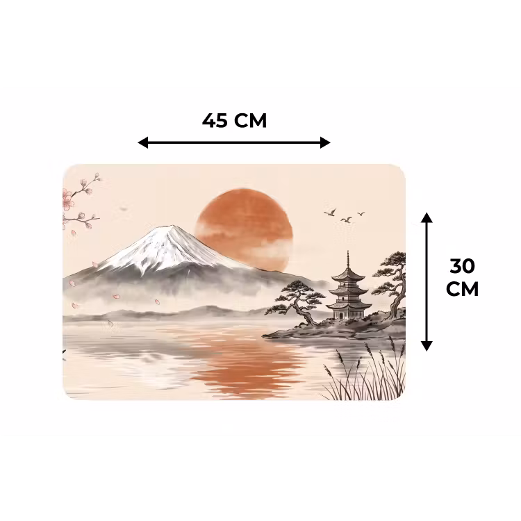 Placemat - 6 stuks - Bergtop - Meer - Bloesem — 3