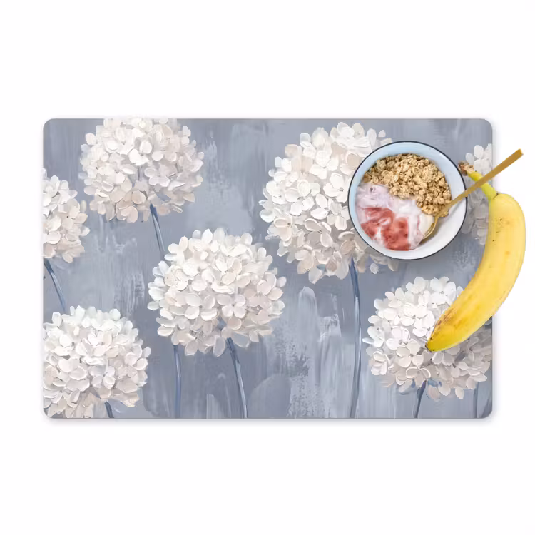 Placemat - 6 stuks - Bloemen - Illustratie - Blauw — 1