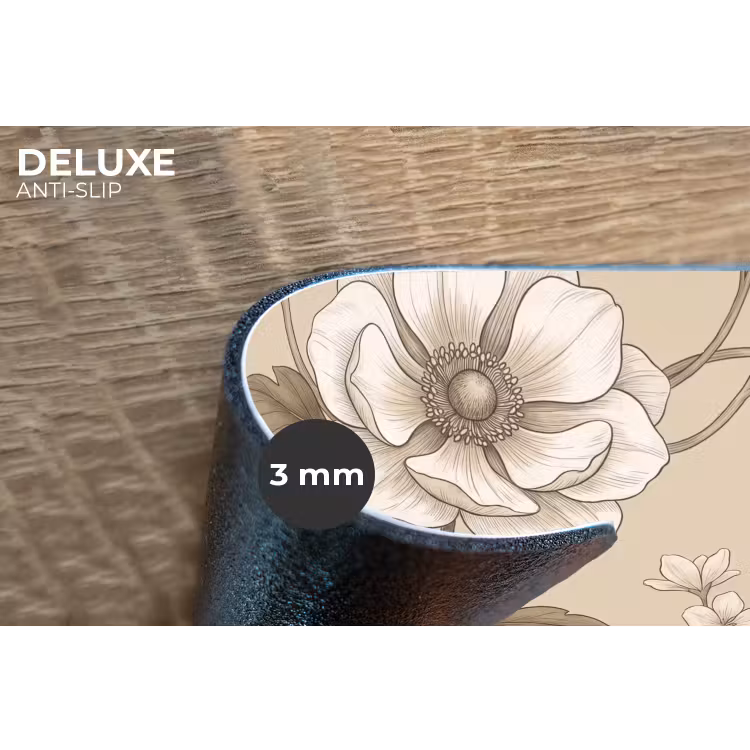 Placemat - 6 stuks - Bloemen - Patroon - Beige — 4