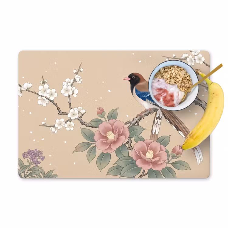 Placemat - 6 stuks - Bloemen - Vogels - Bloemen — 1