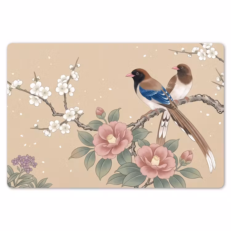 Placemat - 6 stuks - Bloemen - Vogels - Bloemen — 7