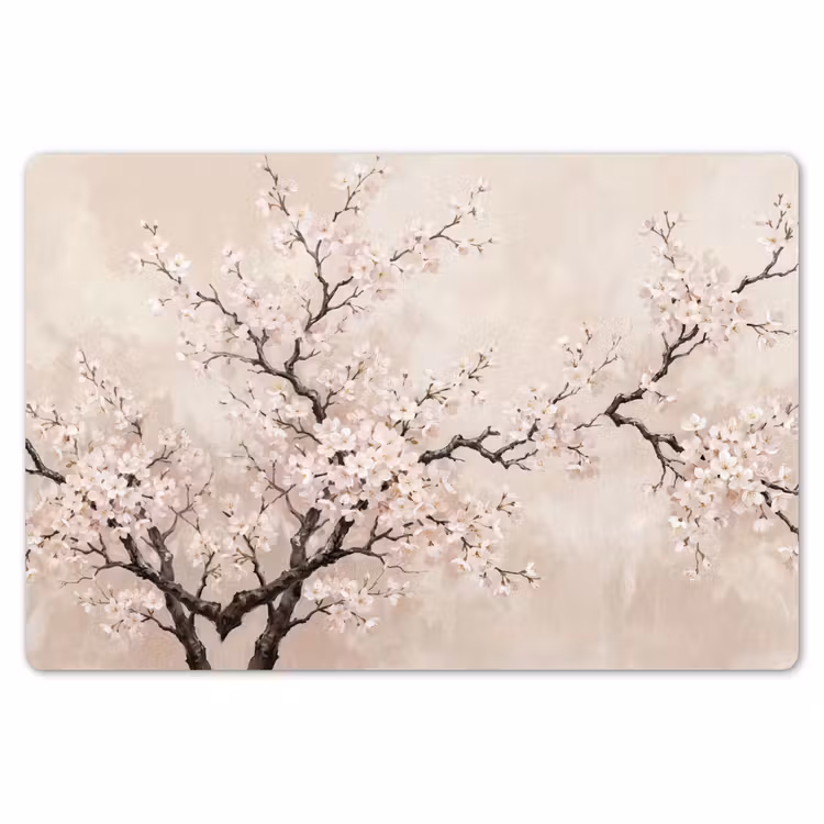 Placemat - 6 stuks - Bloesem - Illustratie - Taupe — 7