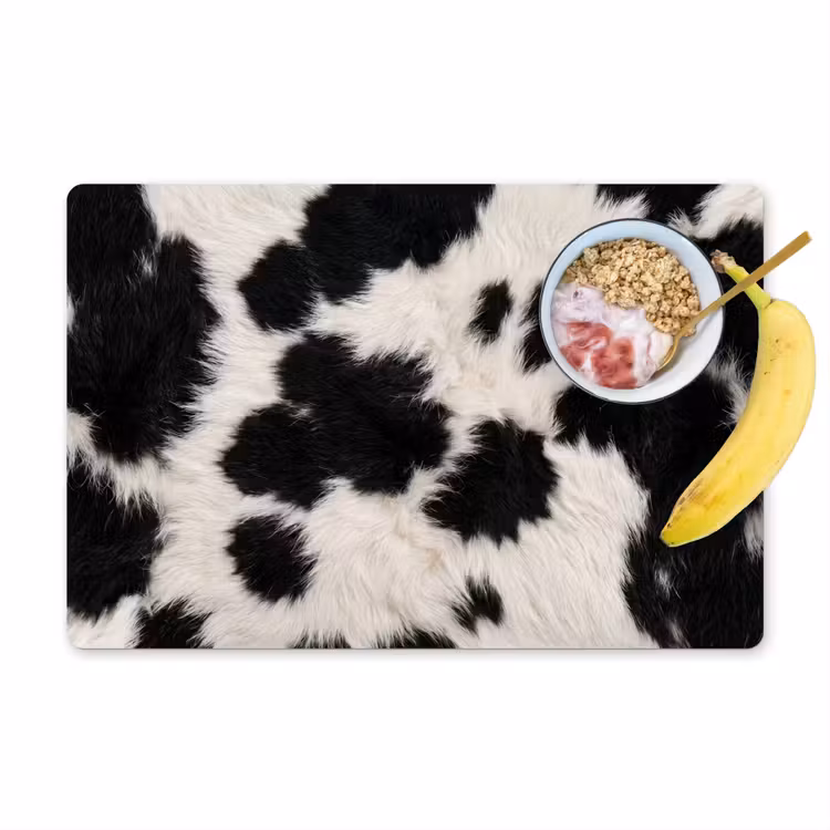 Placemat - 6 stuks - Bont - Textuur - Zwart - Wit — 1