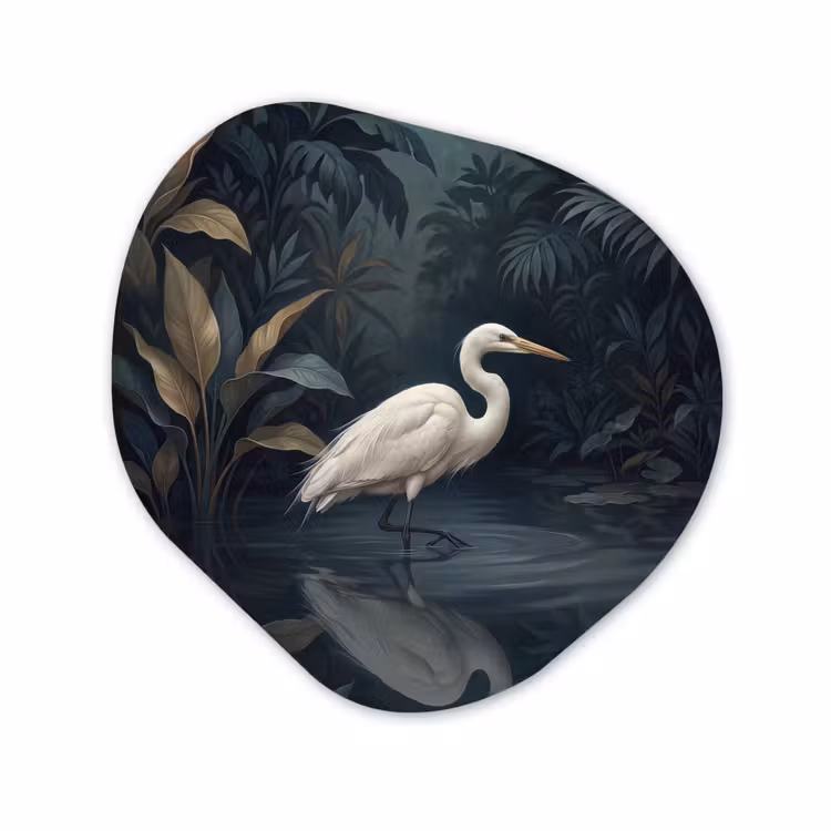 Organische vorm aluminium - Reiger - Water - Natuur - Modern - Wit — 1