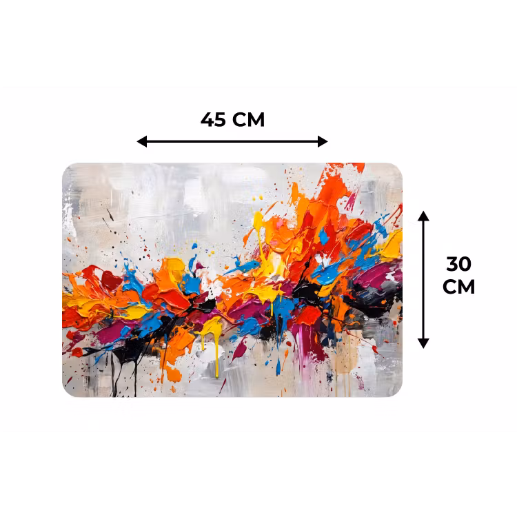 Placemat - 6 stuks - Abstract - Schilderij - Kleurrijk - Dynamisch — 3