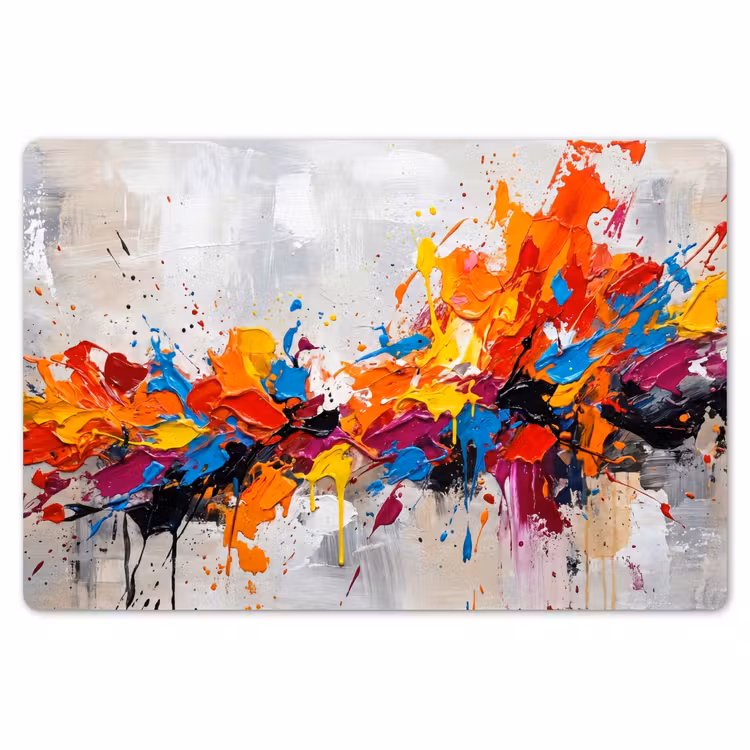 Placemat - 6 stuks - Abstract - Schilderij - Kleurrijk - Dynamisch — 7