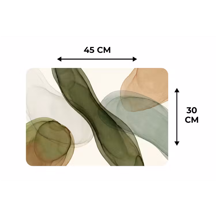 Placemat - 6 stuks - Abstract - Vormen - Modern - Kunst - Groen - Bruin — 3