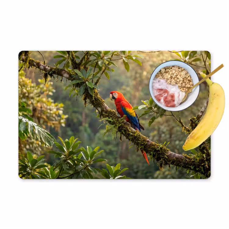 Placemat - 6 stuks - Ara - Jungle - Rood — 1