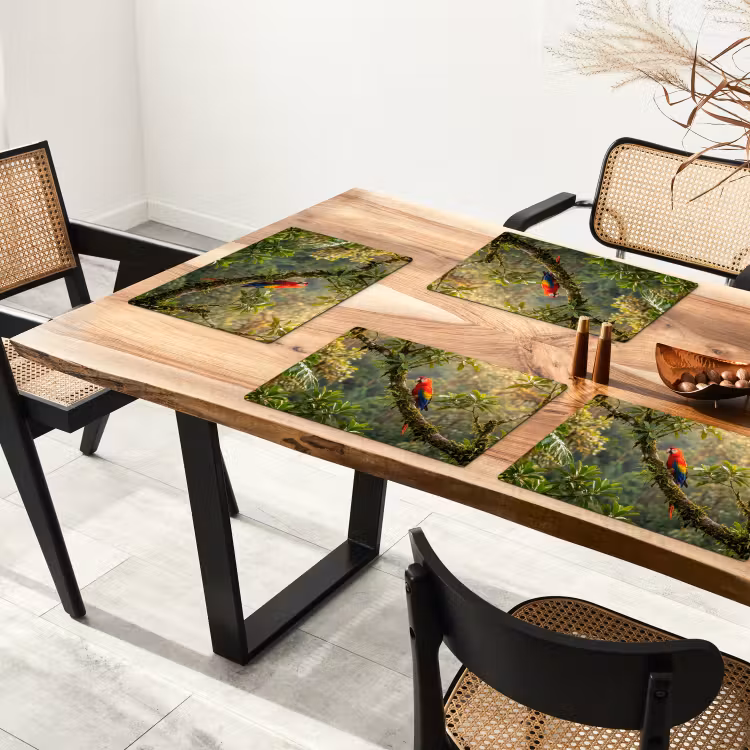 Placemat - 6 stuks - Ara - Jungle - Rood — 5