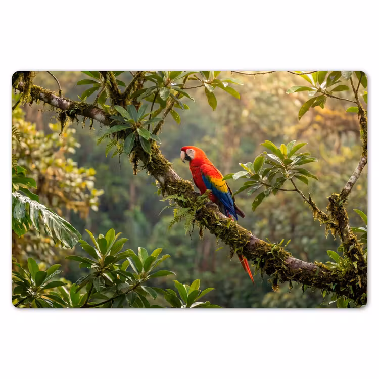 Placemat - 6 stuks - Ara - Jungle - Rood — 7
