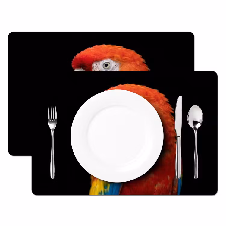 Placemat - 6 stuks - Ara - Portret - Rood — 2