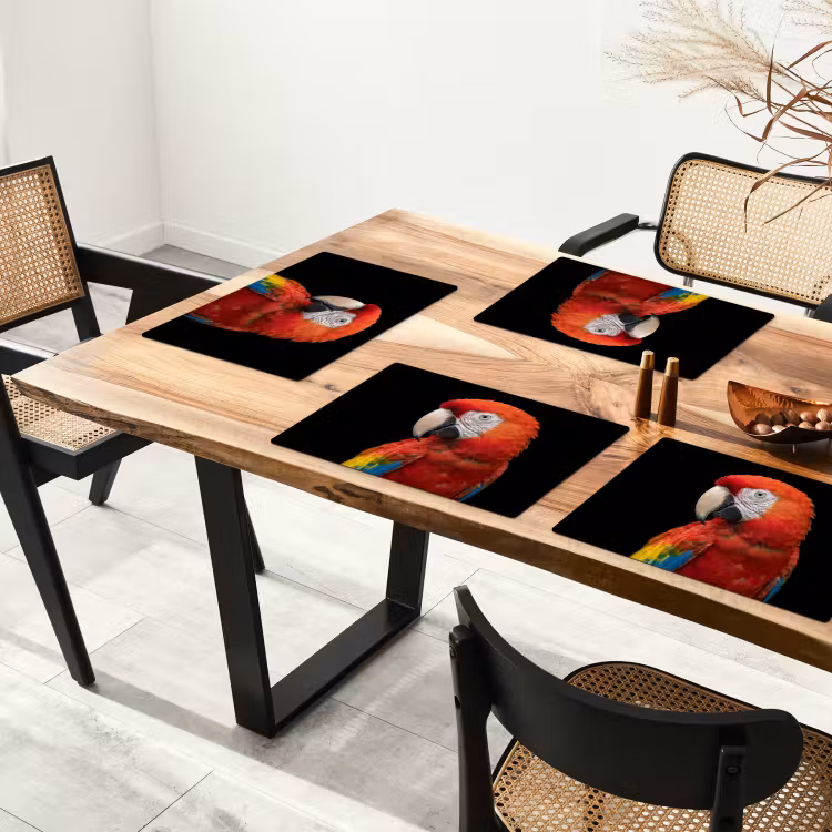 Placemat - 6 stuks - Ara - Portret - Rood — 5