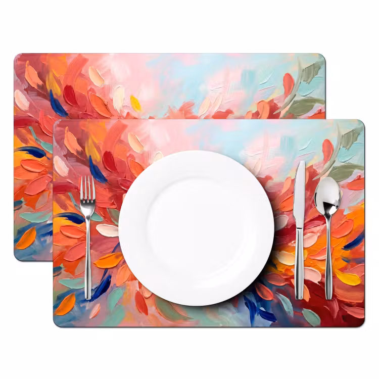 Placemat - 6 stuks - Bloemen - Abstract - Kunst - Modern — 2