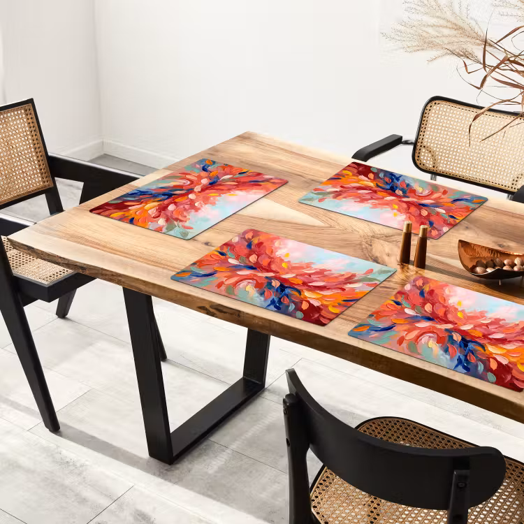 Placemat - 6 stuks - Bloemen - Abstract - Kunst - Modern — 5