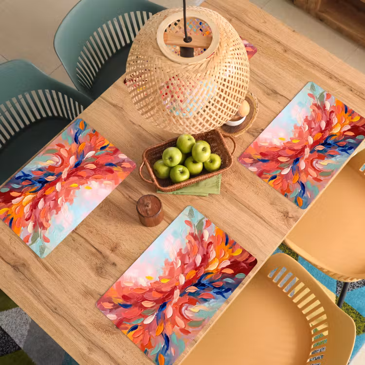 Placemat - 6 stuks - Bloemen - Abstract - Kunst - Modern — 6