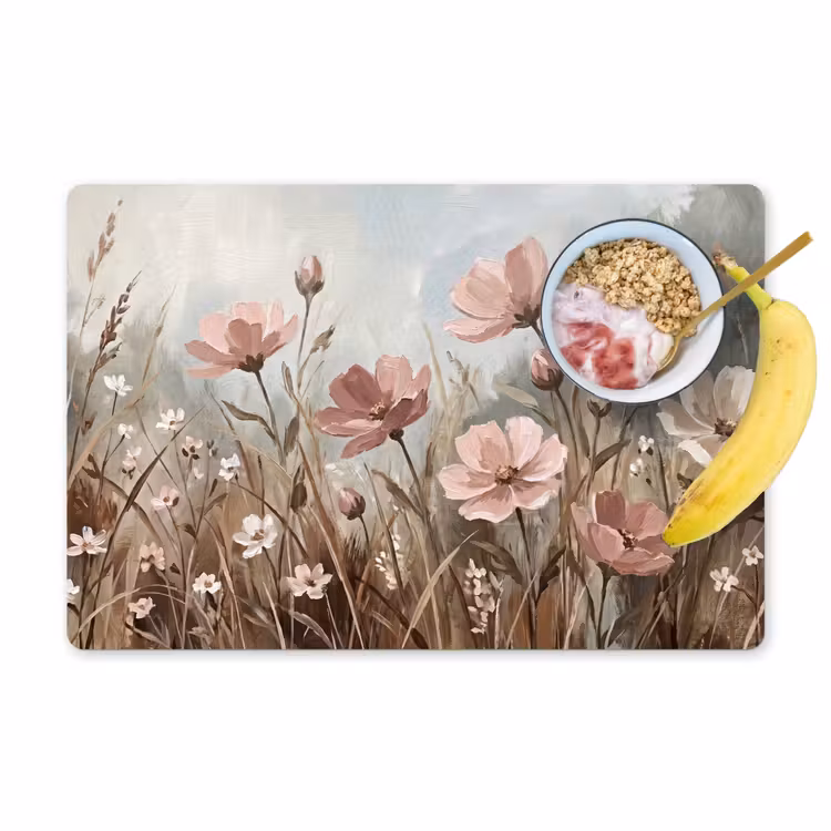 Placemat - 6 stuks - Bloemen - Botanisch - Schilderij - Pastel - Rustiek — 1