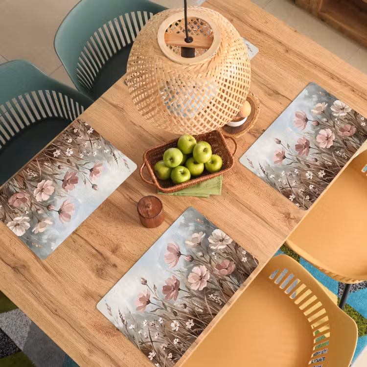 Placemat - 6 stuks - Bloemen - Botanisch - Schilderij - Pastel - Rustiek — 6