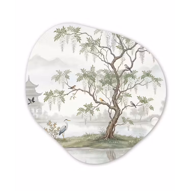 Organische vorm aluminium - Reiger - Landschap - Groen — 1