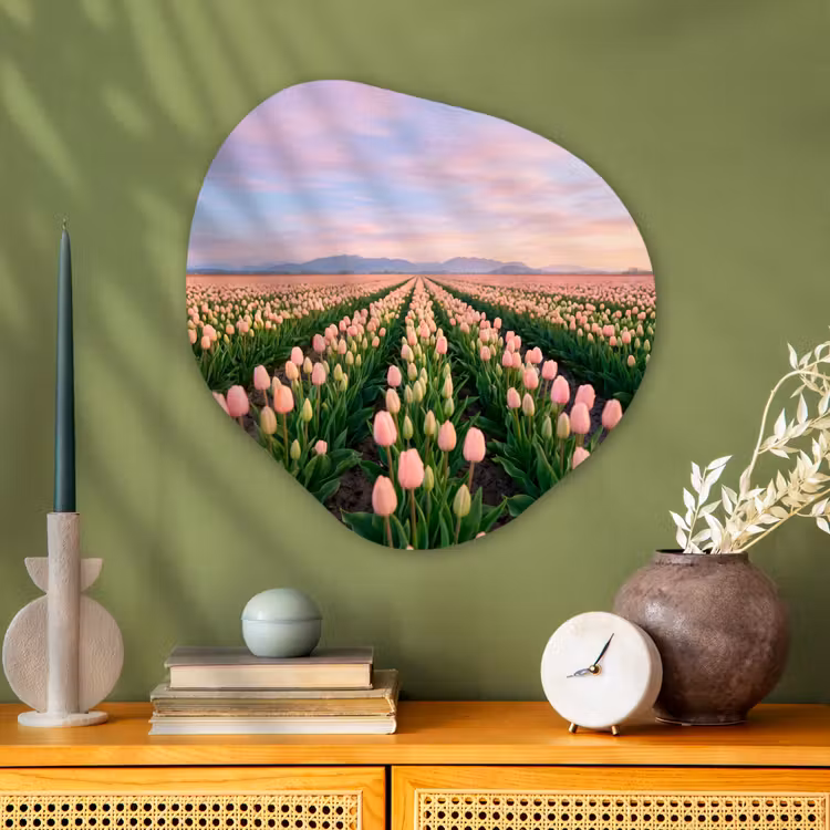 Organische vorm aluminium - Tulpen - Landschap - Roze — 2