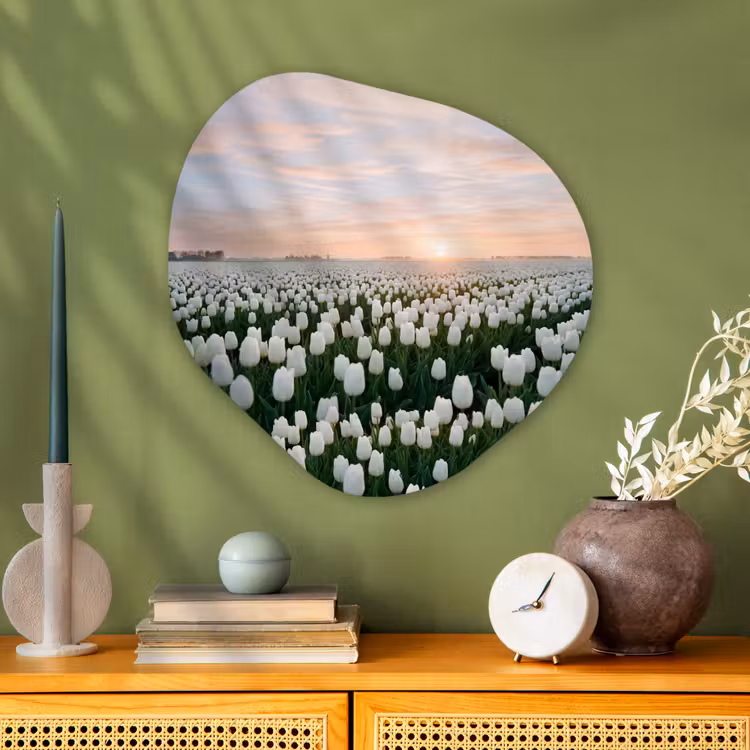 Organische vorm aluminium - Tulpen - Landschap - Wit — 2