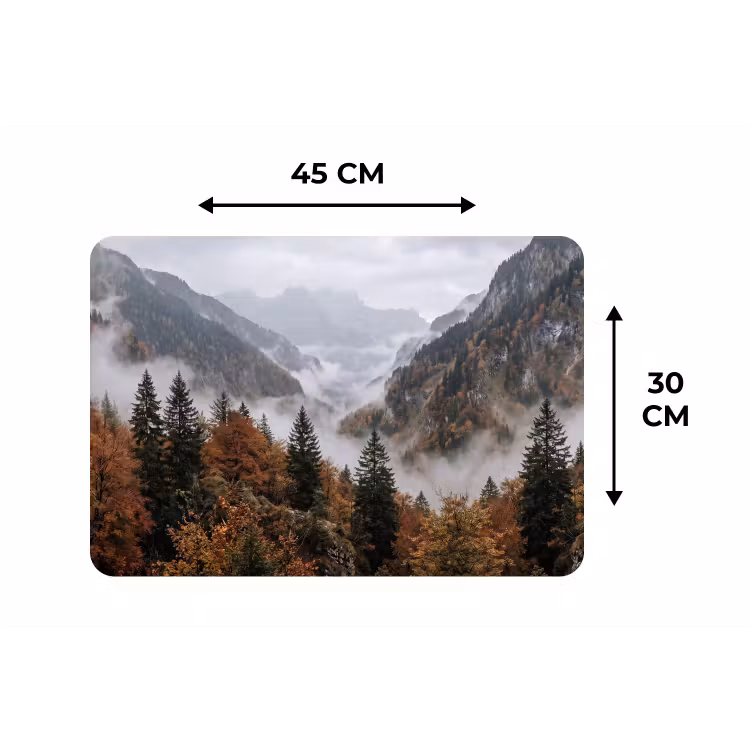 Placemat - 6 stuks - Bergen - Vallei - Mist - Herfst - Natuur — 3