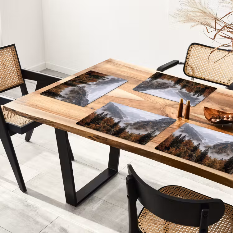 Placemat - 6 stuks - Bergen - Vallei - Mist - Herfst - Natuur — 5