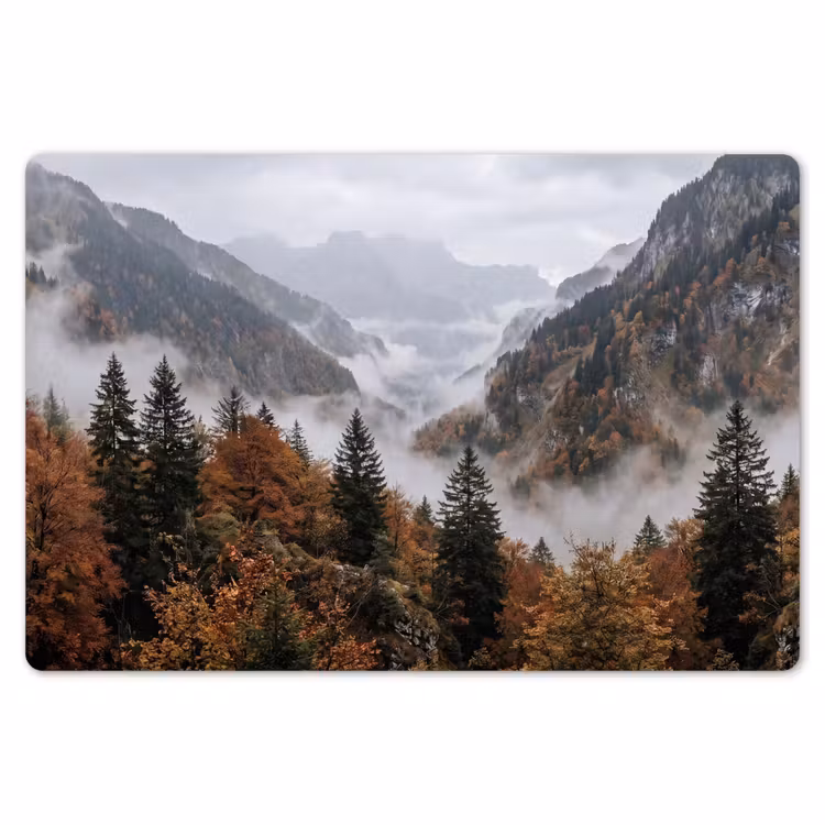 Placemat - 6 stuks - Bergen - Vallei - Mist - Herfst - Natuur — 7