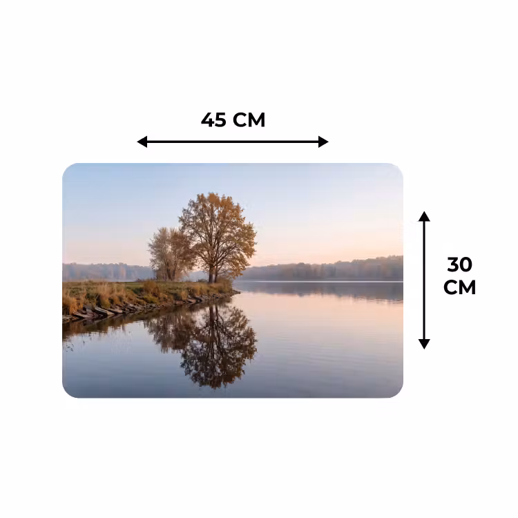 Placemat - 6 stuks - Bomen - Reflectie - Water - Zonsopgang - Serene — 3