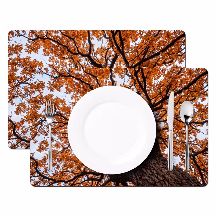 Placemat - 6 stuks - Boom - Bladerdak - Herfst - Oranje - Sfeervol — 2