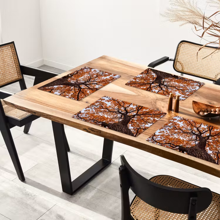 Placemat - 6 stuks - Boom - Bladerdak - Herfst - Oranje - Sfeervol — 5