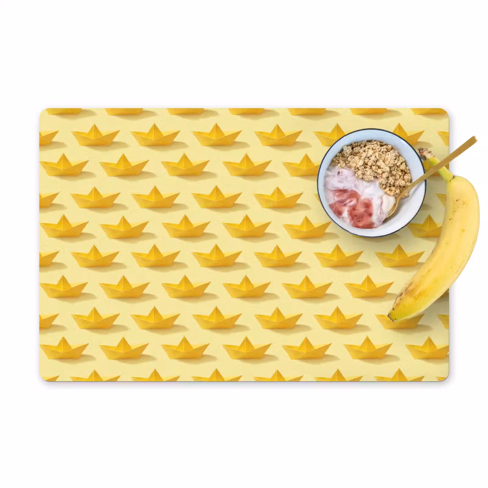 Placemat - 6 stuks - Bootjes - Origami - Creatief - Geel — 1