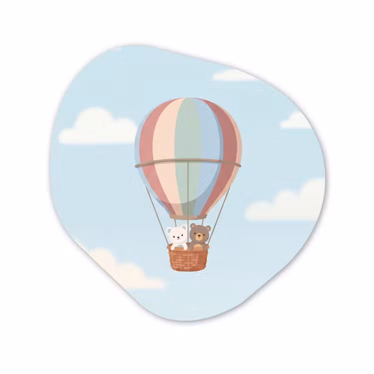 Organische vorm aluminium - Luchtballon - Beren - Pastel — 1