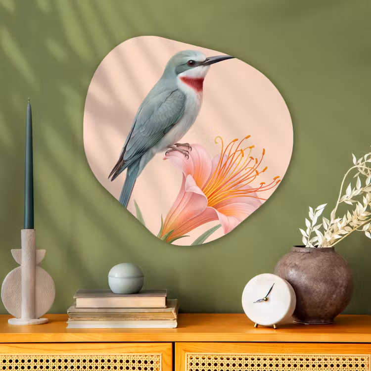 Organische vorm aluminium - Vogel - Bloem - Natuur - Roze — 2