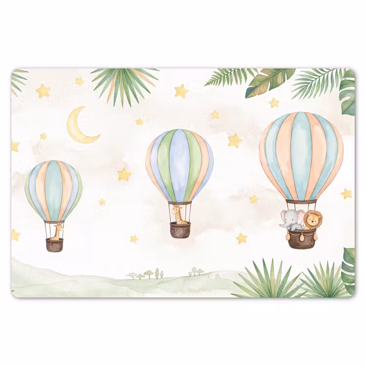 Placemat - 6 stuks - Aquarel - Luchtballonnen - Pastel — 7