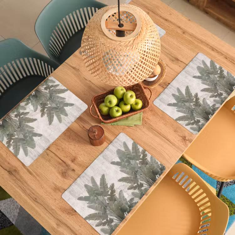 Placemat - 6 stuks - Bananenbladeren - Beton - Groen — 6