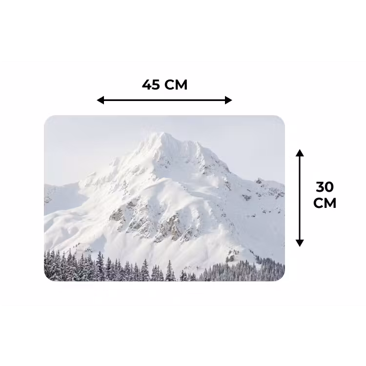 Placemat - 6 stuks - Berg - Sneeuw - Winter - Natuur - Wit — 3
